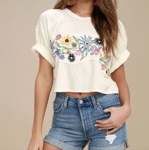 We The Free Embroidered Tee Small